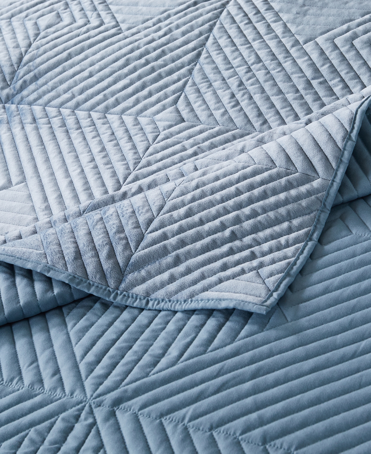 Greenland Home Fashions Riviera Velvet 3-pc. Quilt Set, Full/queen In Spa Blue