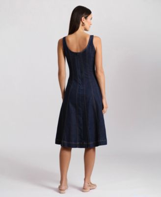 blue jean bridesmaid dresses Indigo Linen Sleeveless Maxi Dress in Arizona