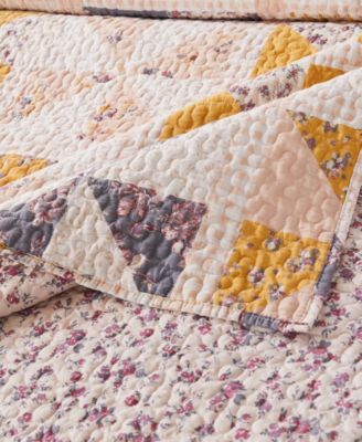 Pinwheel Posey Reversible 3-Pc. Quilt Set, King