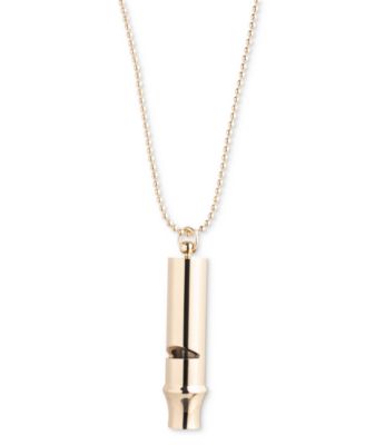 Lauren Ralph Lauren - Gold-Tone Whistle Pendant Necklace, 36" + 3" extender