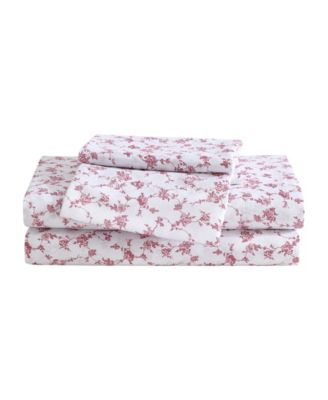 Printed Microfiber 4 Piece Sheet Set, Queen