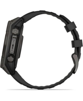 fenix 8 47mm, Saphire Solar, Outdoor & Fitness GPS Smartwatch, Carbon Gray Titanium Black, Black/Pebble Gray Band, NA