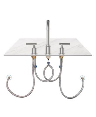 Garmin Bathroom Faucet, Bathroom Sink Faucet, 8 Inch Bathroom Faucet for Sink 3 Hole with Stainless Steel Pop-up Drain for Your Bathroom