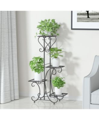 4 Tier Plant Stand Outdoor Garden Metal Flower Display Rack Shelf Home Decor
