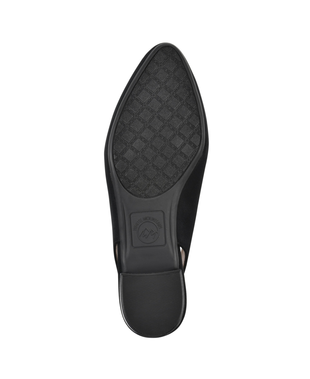 White Mountain Boreal Low Heel Slingbacks In Black Fabric