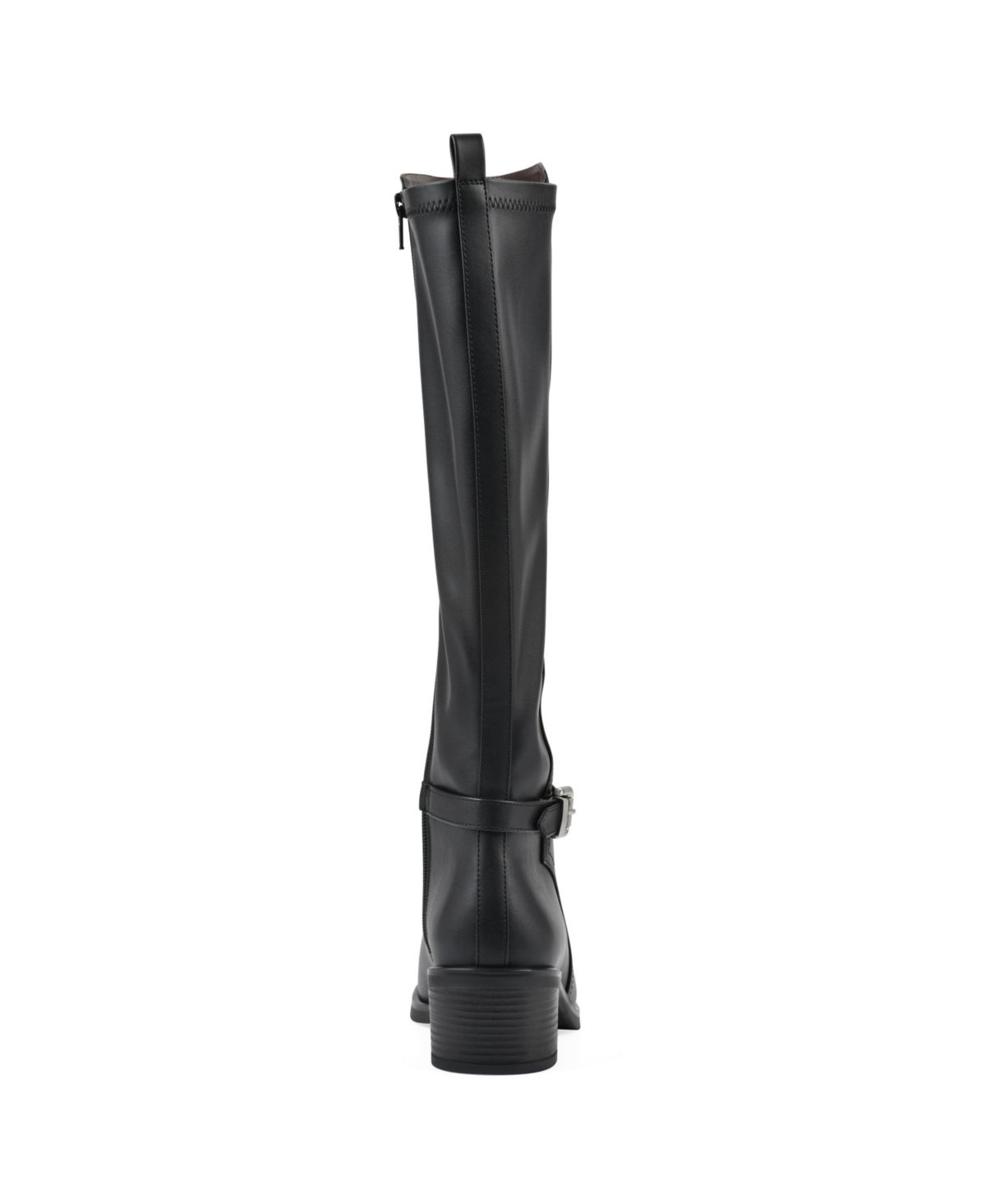 White Mountain Women's Custard Tall Shaft Riding Boots In Black Smooth