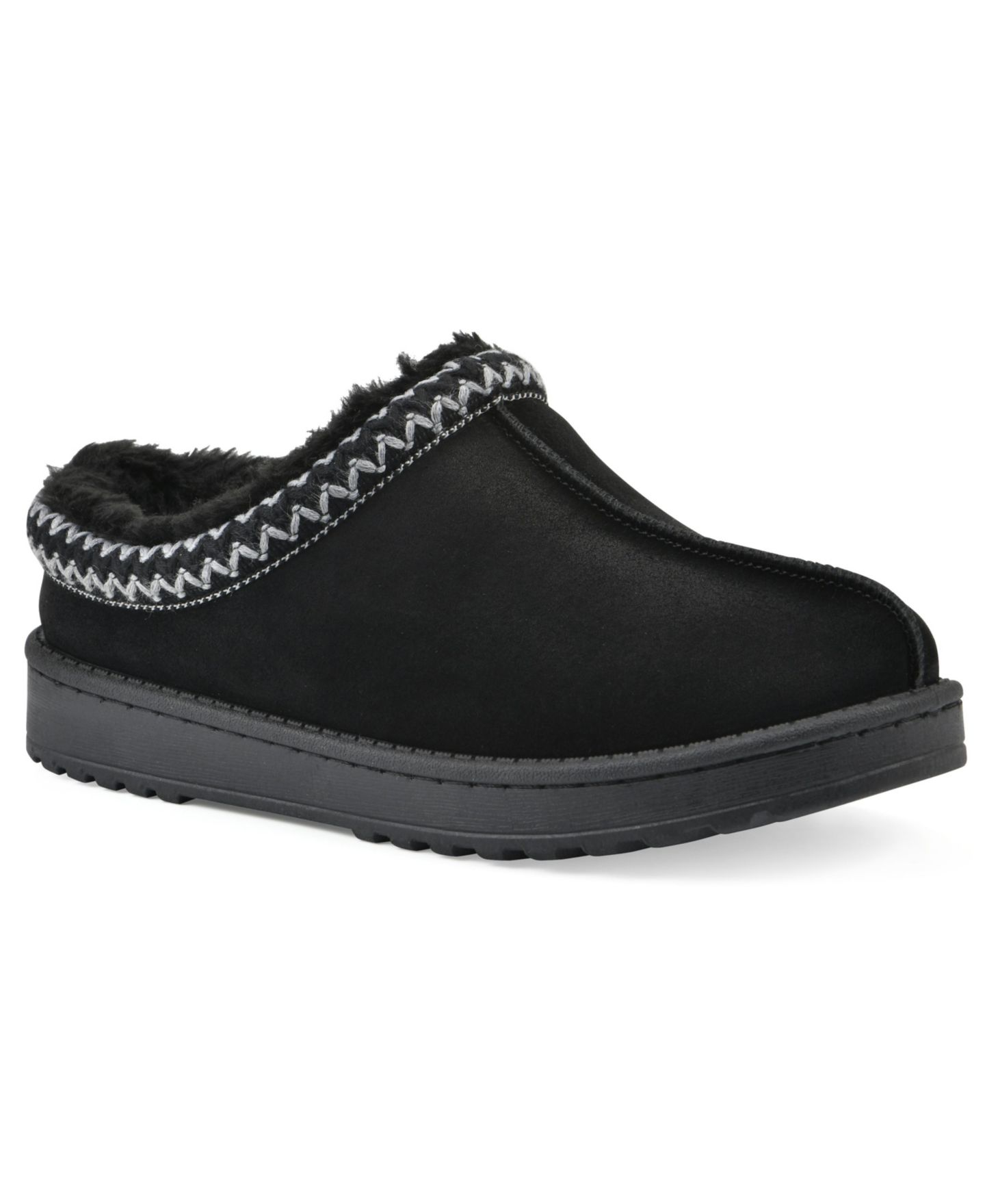 Женские сабо White Mountain Iceberg Leather Clog Slippers, цвет: Чёрный замшевый — фото 1