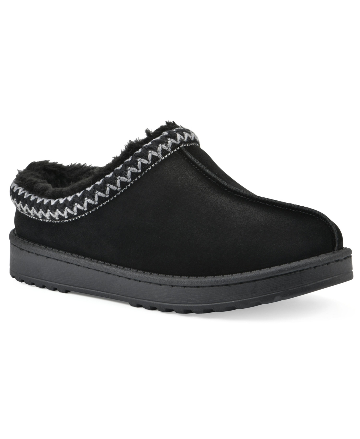 White Mountain Women's Iceberg Leather Clog Slippers In Black Suede
