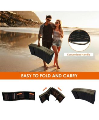 Patio Folding Chaise Lounge with 5 Adjustable Levels and Cushion