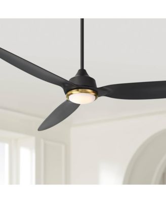 60" Revere Indoor Outdoor Ceiling Fan 3 Blade Customize LED Remote Control Matte Black Finish Bedroom Patio Damp Rated