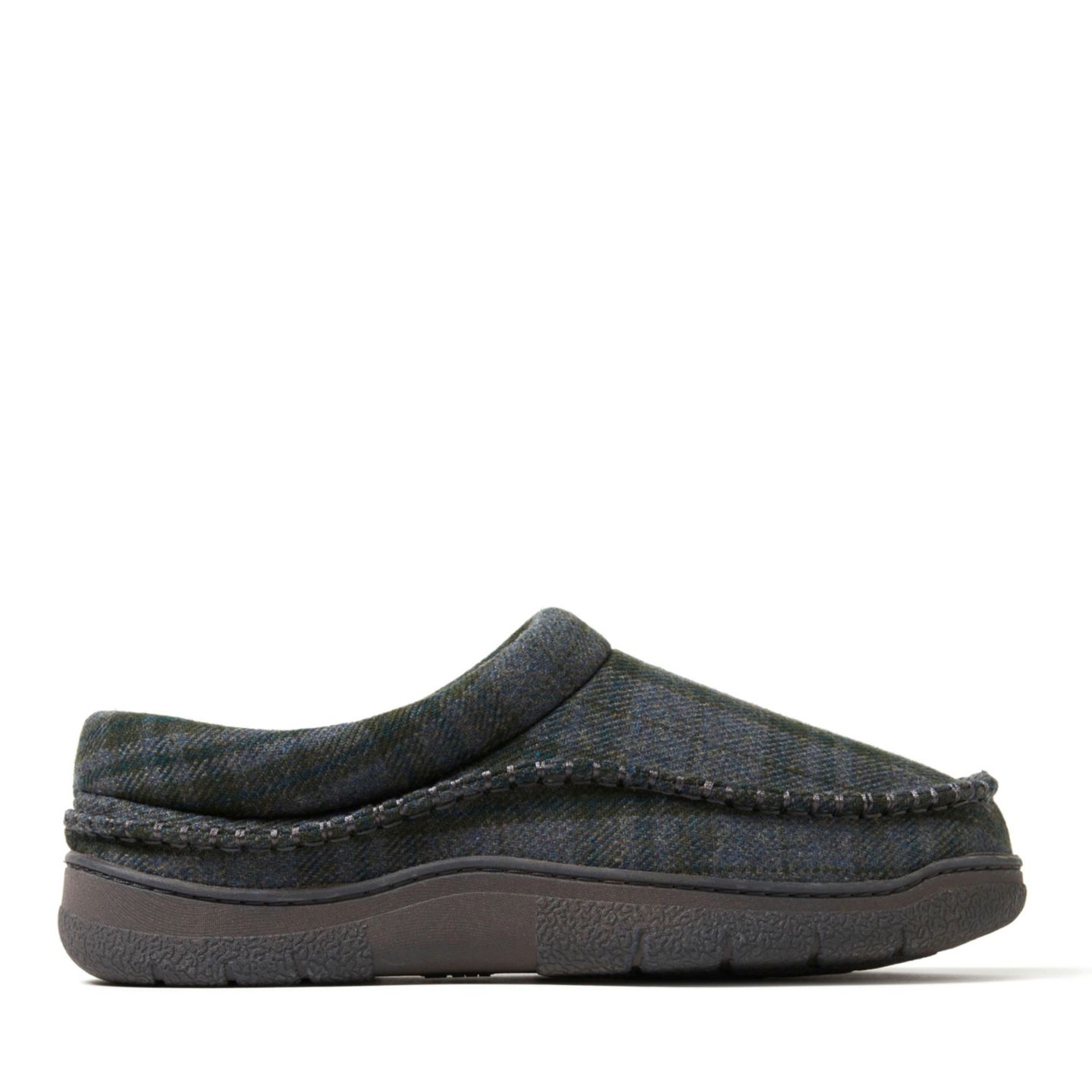 Мужские сабо Dearfoams Thompson Plaid Moccasin Toe Clog House Shoe Slipper, цвет: Синий — фото 4