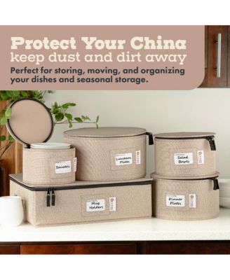 Hard Shell Storage Containers 5-Piece Set for Dinnerware Service for 12