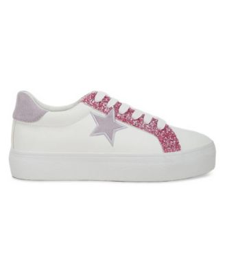 Womens Bomber Metallic Star Glitter Sneakers