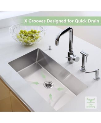 30 Inch Kitchen Sink for Single Bowl,Undermount Kitchen Sink Stainless Steel Sink 16 Gauge Kitchen Sinks with Accessories, Easy Drain