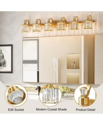 Bathroom Vanity Light 6 Light Modern Bathroom Vanity Light Fixtures Over Mirror Modern Crystal Vanity Lighting