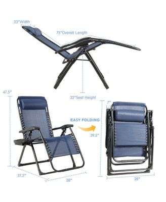 Oversize Lounge Chair with Cup Holder of Heavy Duty for outdoor