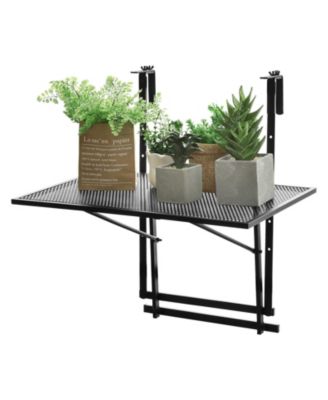 Railing Folding Table with 5-Level Adjustable Heights