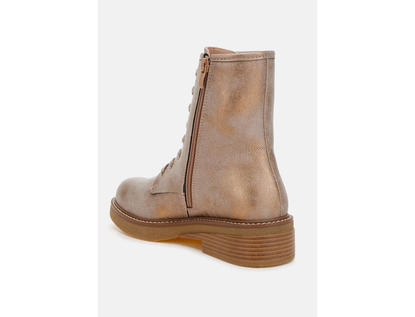 Женские ботинки London Rag Clover Faux Leather Lace Up, цвет: Бежевый / Хаки — фото 2