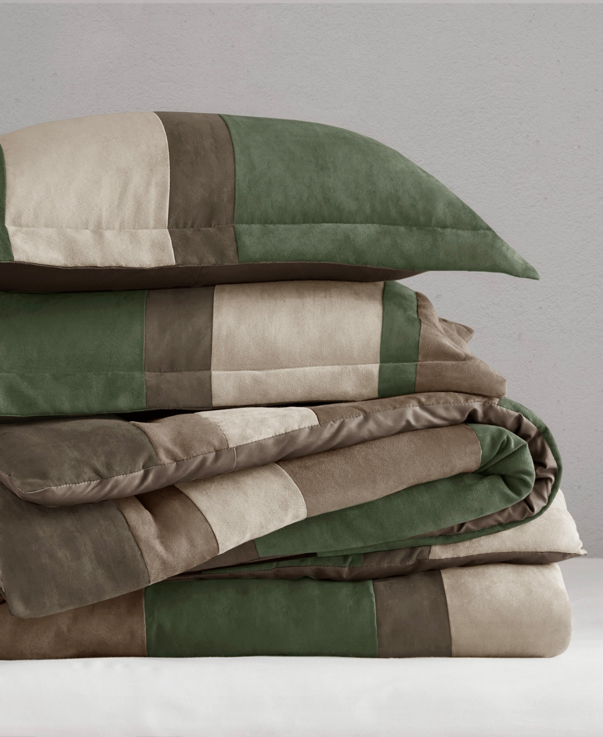 510 Design Boulder Stripe Micro Suede 2-pc. Comforter Set, Twin/twin Xl In Green