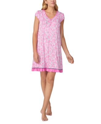 Ellen Tracy - Women's Printed Flutter-Sleeve Sleepshirt