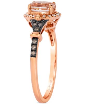 Morganite (1/2 ct. t.w.) & Diamond (1/6 ct. t.w.) Statement Ring in 14k Rose Gold