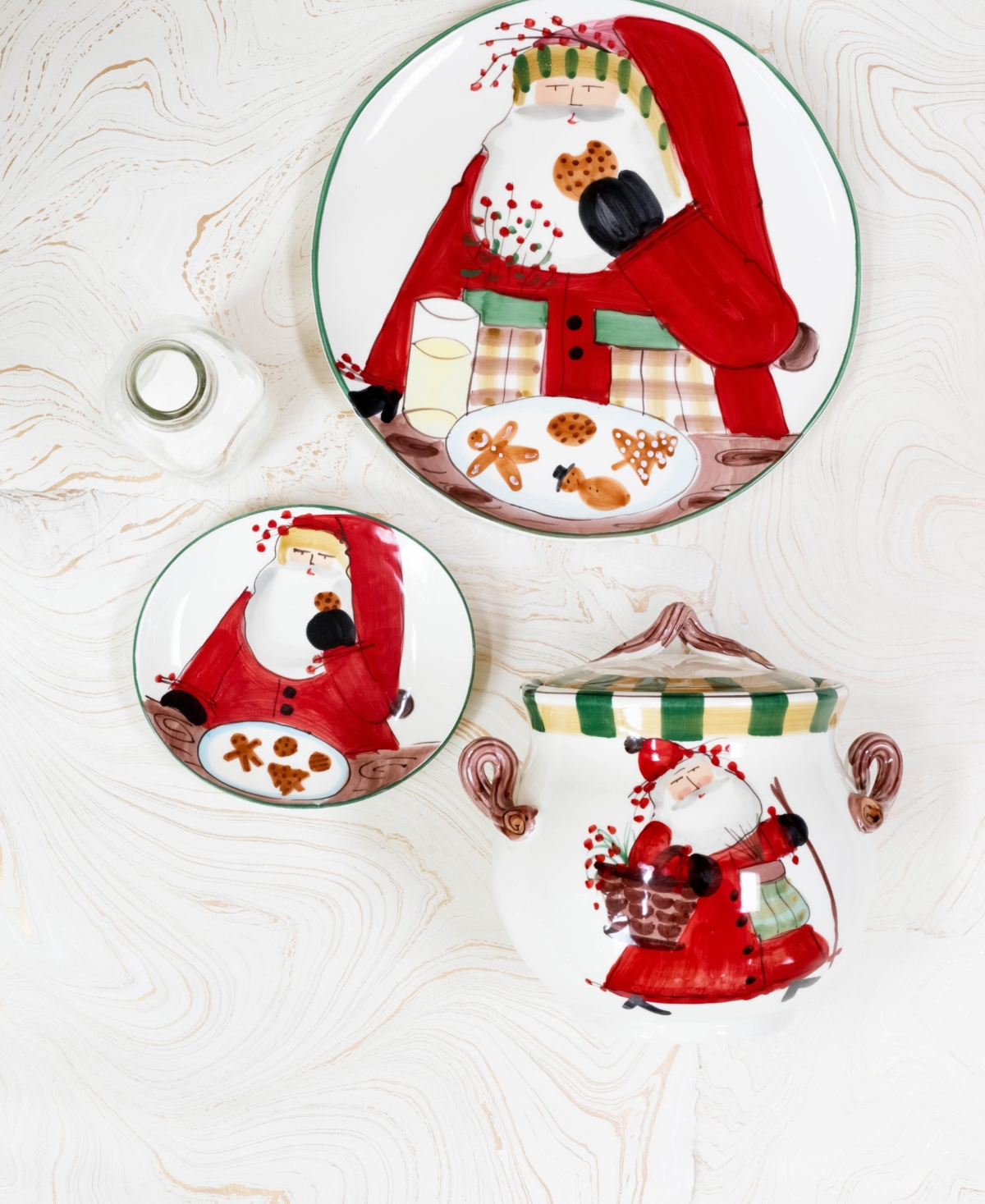 Vietri Old St. Nick Biscotti Jar In Multi Color