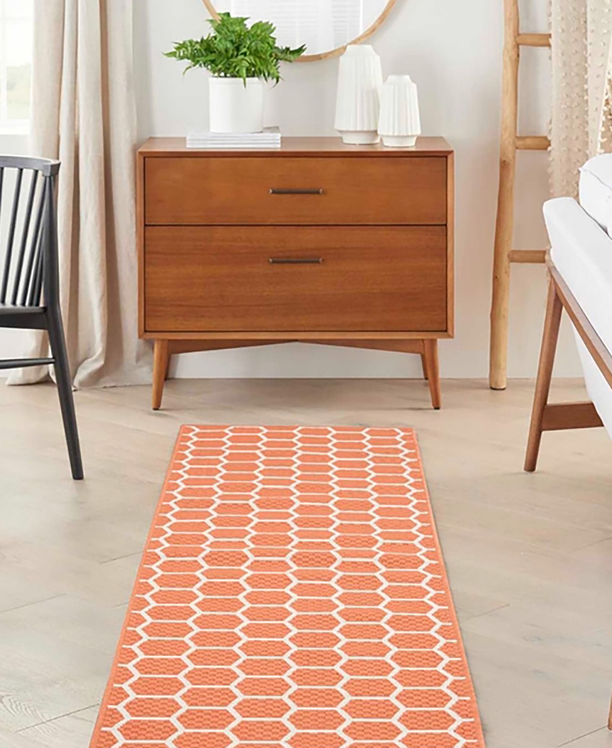 Nourison Home Twist Reversible Tws01 2'2"x8' Runner Area Rug In Coral