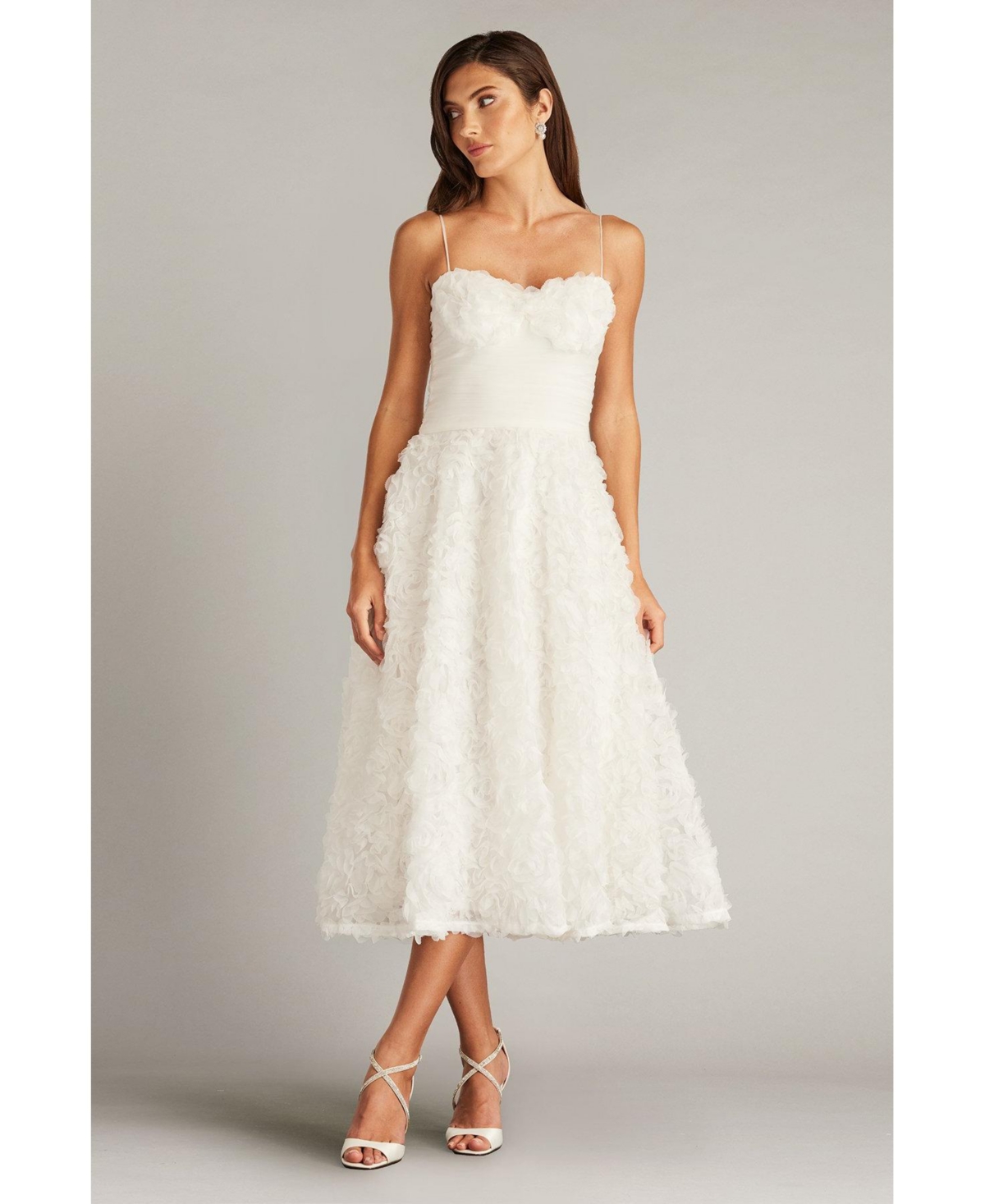 Tadashi Shoji Women's Greer Rosette Appliqu Midi Dress