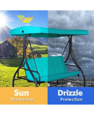 3 Seats Outdoor Swing Hammock with Adjustable Tilt Canopy