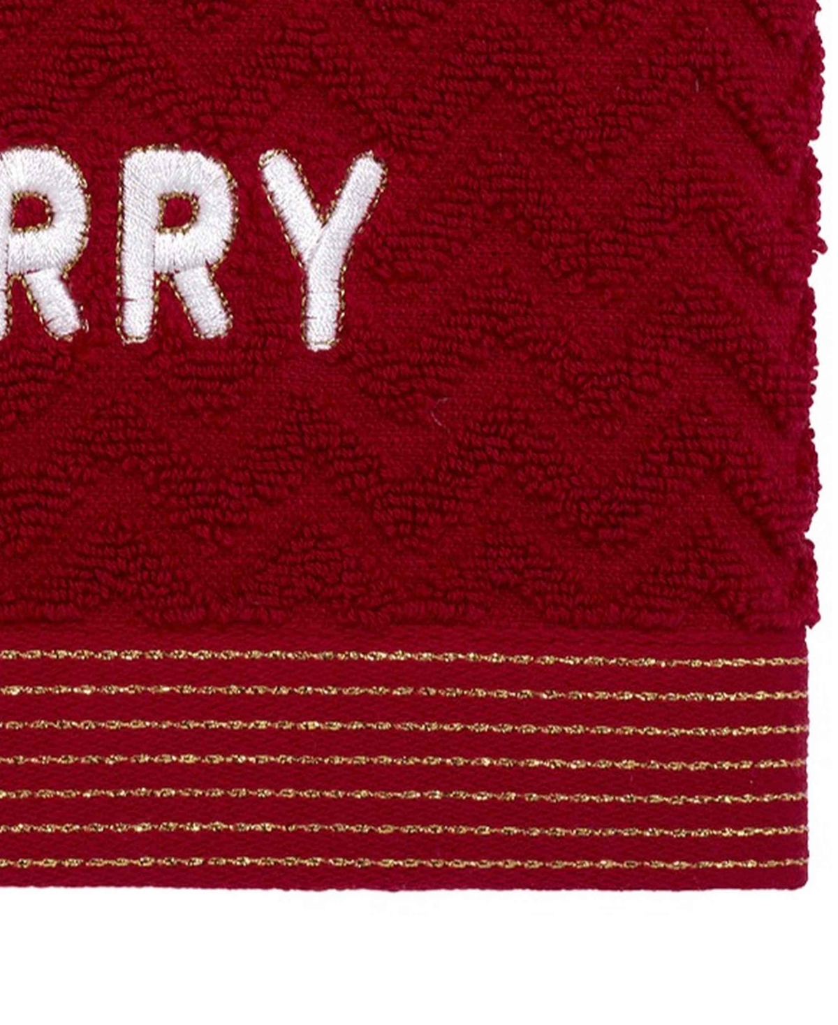 Nicole Miller Merry 2-pack Cotton Hand Towel Set, 28" X 16" In Red