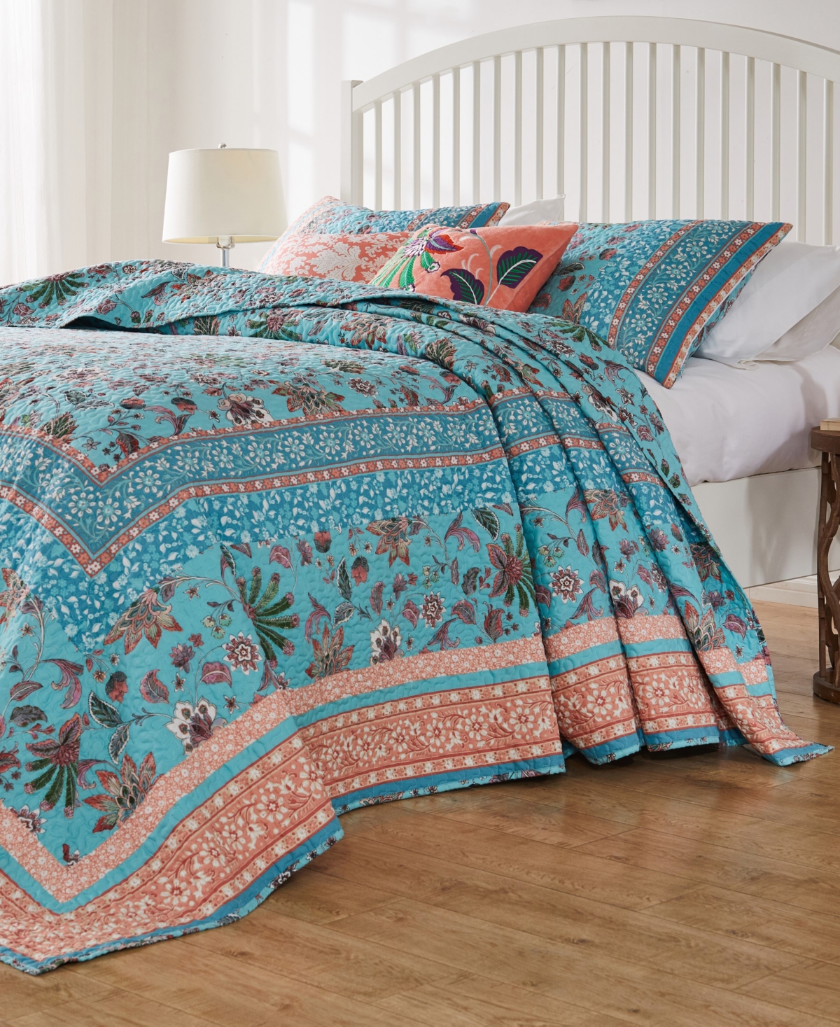 Greenland Home Fashions Audrey Classic 3-pc. Bedspread Set, Queen In Turquoise