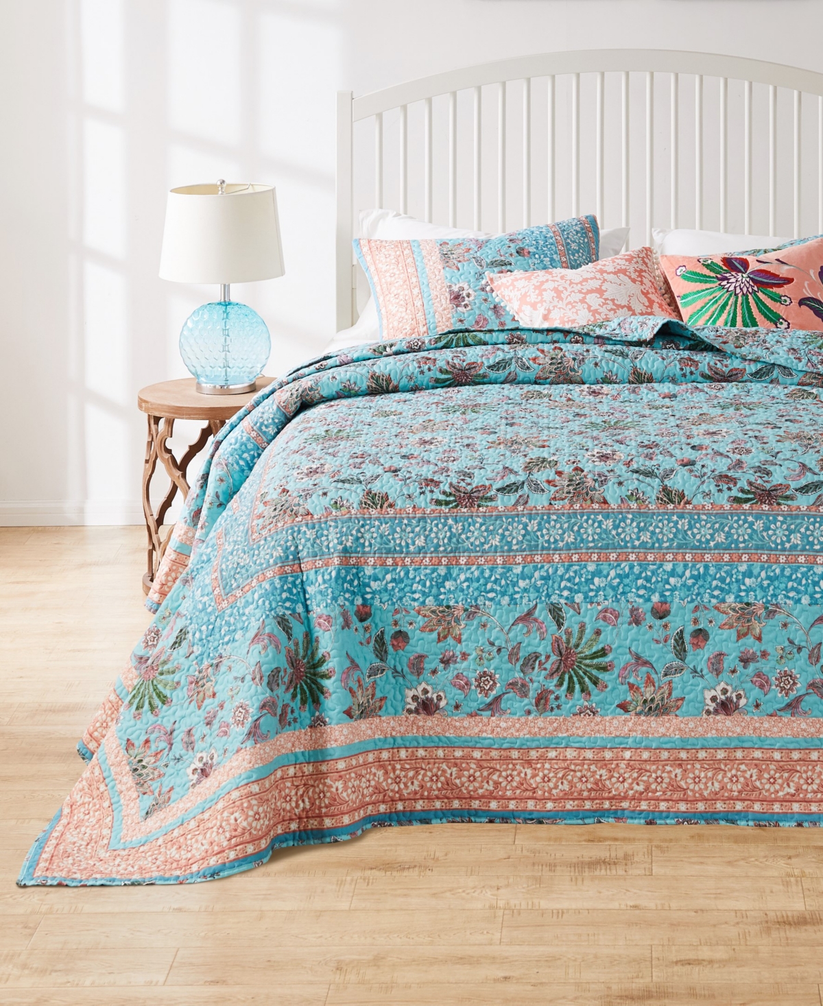 Greenland Home Fashions Audrey Classic 3-pc. Bedspread Set, Queen In Turquoise