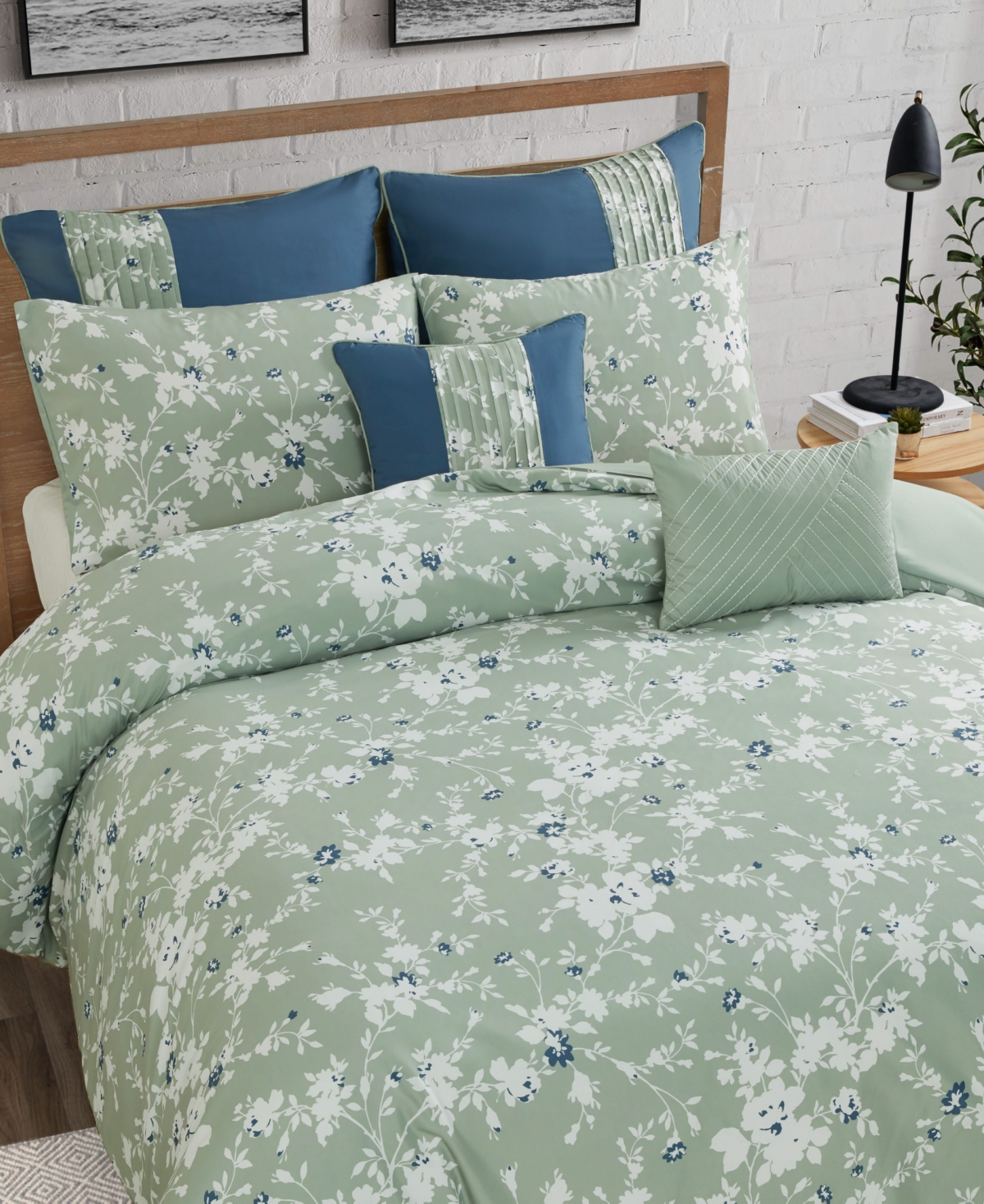 Shop Lucky Brand Fianna Floral 5-pc. Comforter Set, Twin/twin Xl In Sage Floral