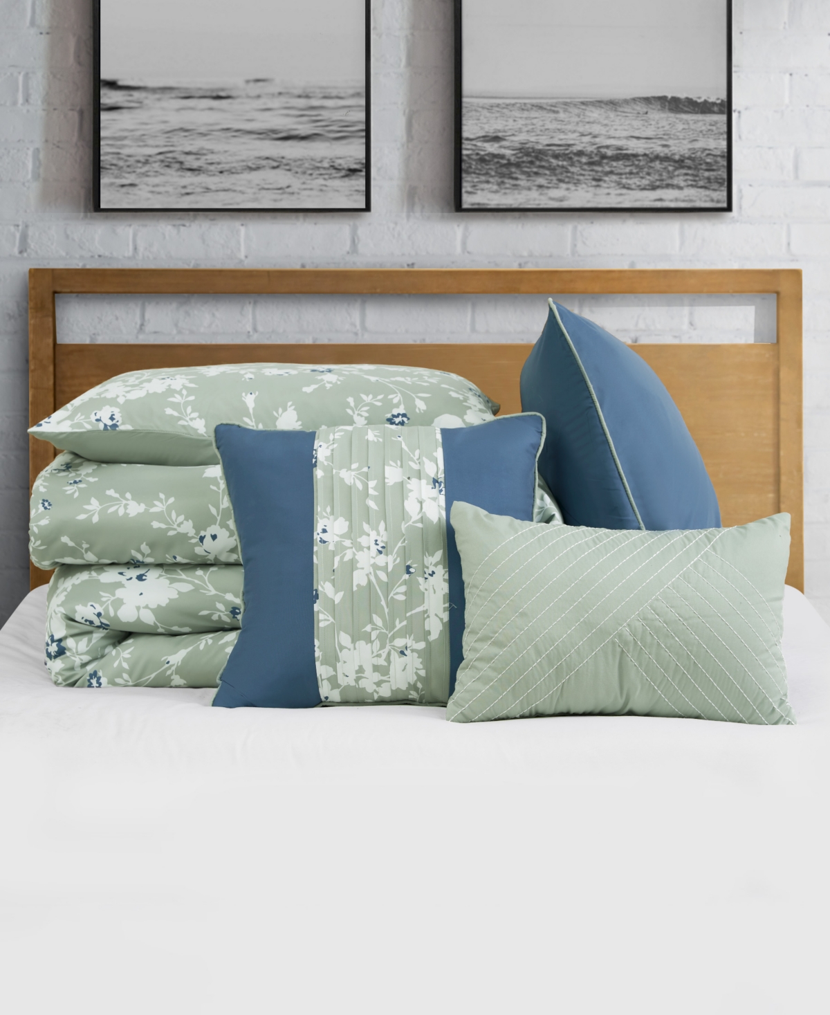 Shop Lucky Brand Fianna Floral 5-pc. Comforter Set, Twin/twin Xl In Sage Floral