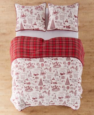 Yuletide Reversible 3-Pc. Bedspread Set, Queen
