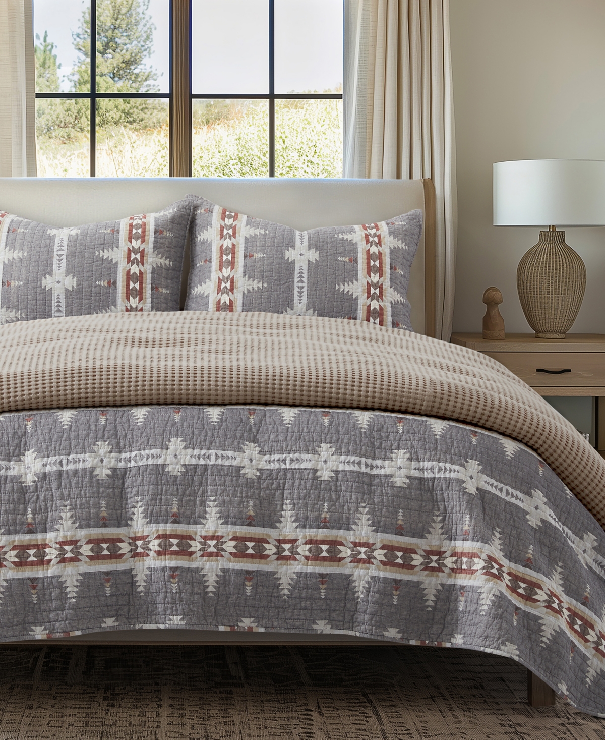 Levtex Corrales Reversible 3-pc. Comforter Set, King/california King In Grey