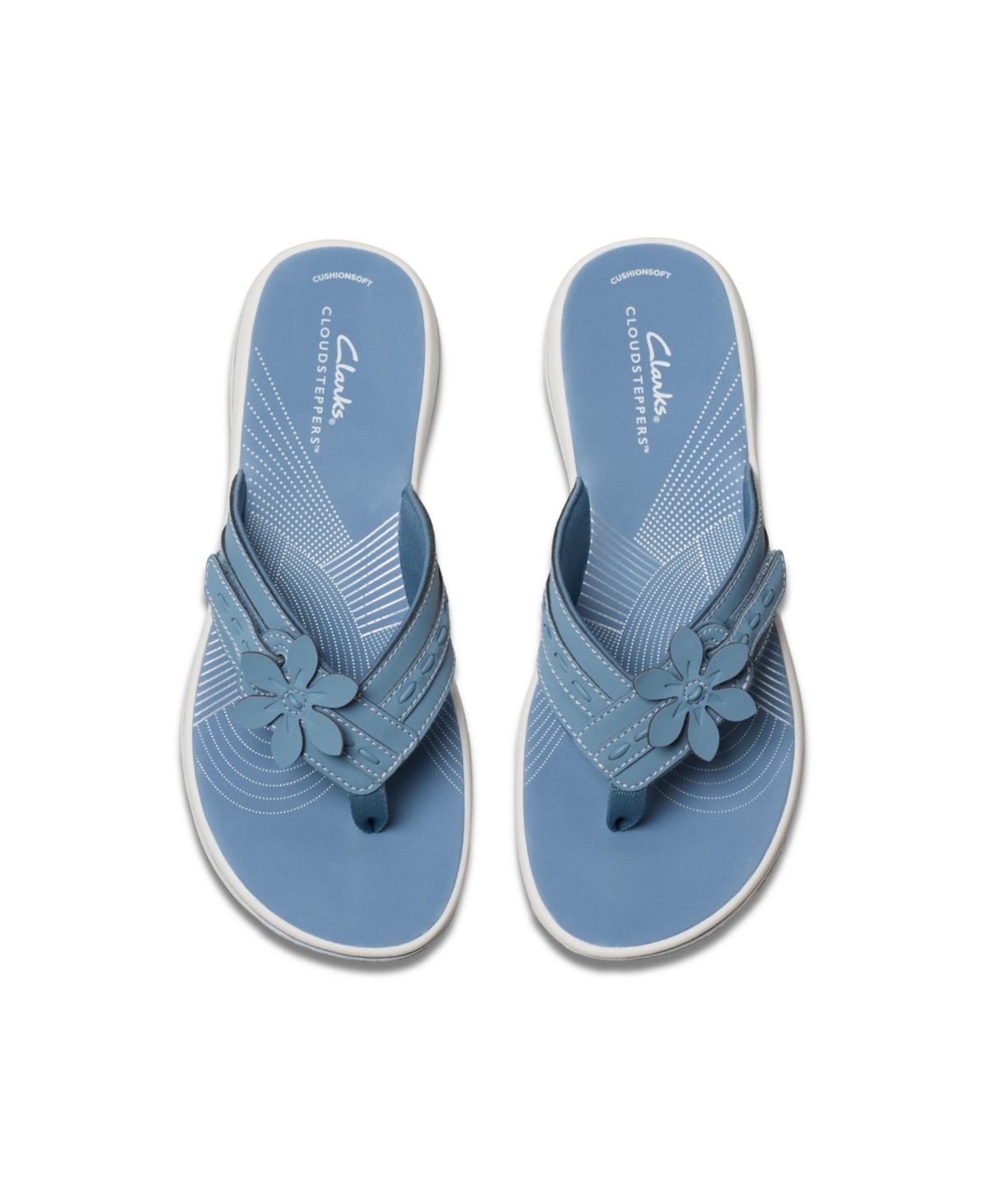 Clarks Women's Cloudsteppers Breeze Opal Slip On Sandals In Denim Textile