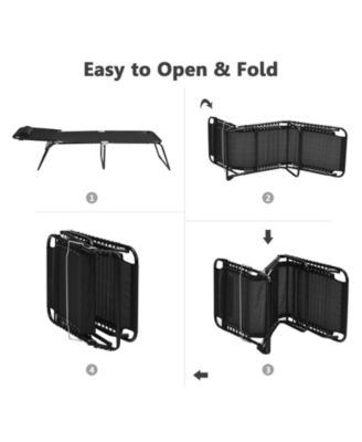 Folding Heightening Design Beach Lounge Chair with Pillow for Patio