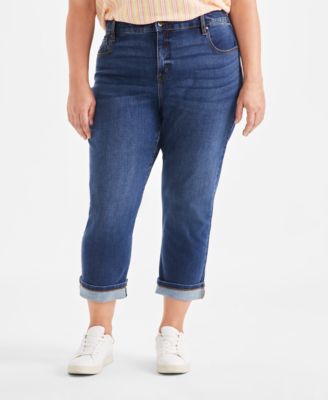 Plus Size Mid-Rise Curvy Capri Jeans, Exclusively at Macy's