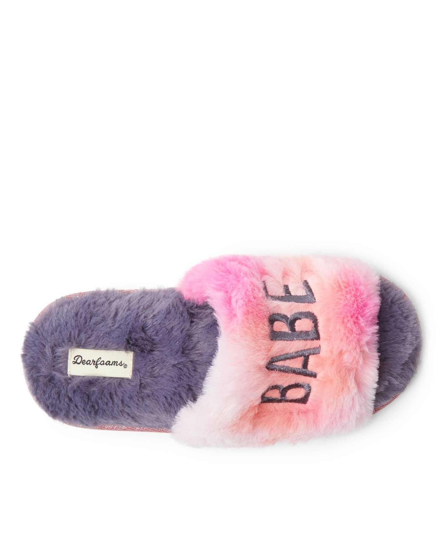 Детские сандалии Dearfoams Kid's Girls Lana Fuzzy Slide Slipper Babe Squad — фото 2