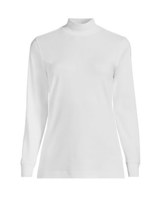 Women's Relaxed Cotton Long Sleeve Mock Turtleneck