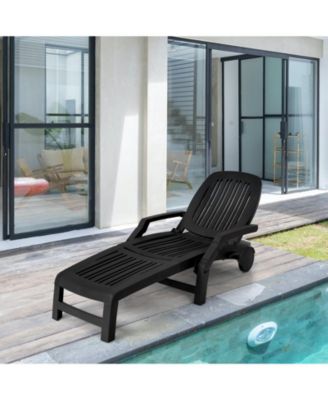 Adjustable Patio Sun Lounger with Weather Resistant Wheels