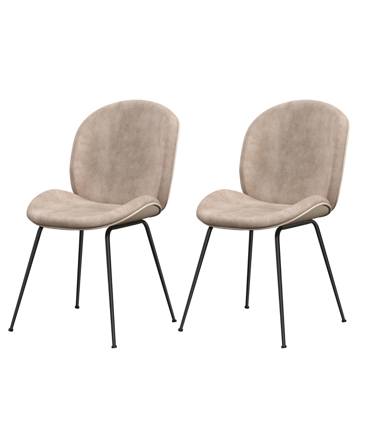 10/11/2024 Gymax Modern Dining Chairs Set of 4 Velvet Accent Chairs w/ Sturdy Metal Legs Coffee - Brown+black