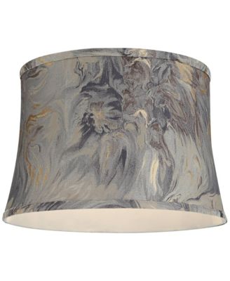 14" Top x 16" Bottom x 11" High x 11" Slant Print Lamp Shade Replacement Saba Cafe Drum Softback Washer Harp Finial