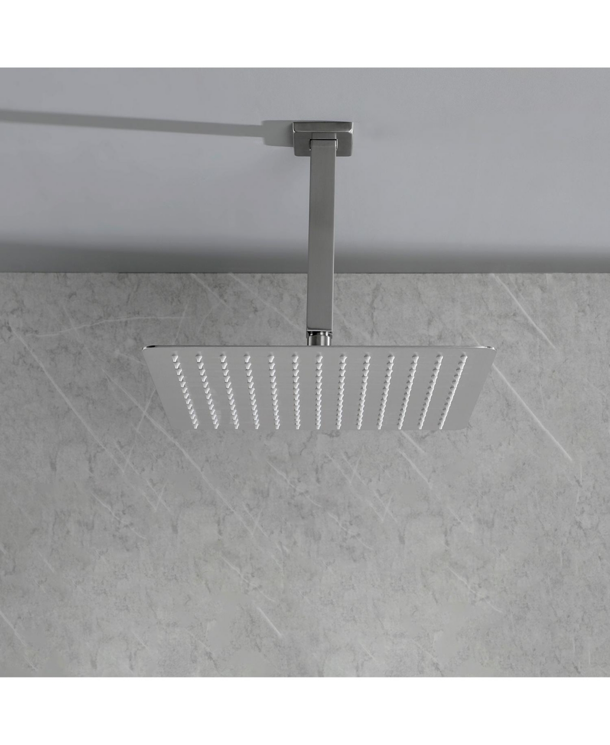 Slickblue 8 Inch High Pressure Rain Shower Head, 304 Stainless Steel Square Shower Head with Self-Cleaning Nozzle, Full Body Coverage