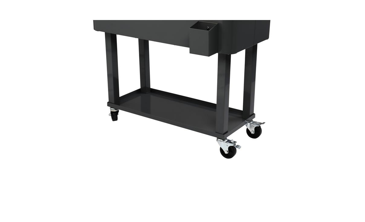 Slickblue 80QT Rectangular Plastic Box Iron Foot Tube Refrigeration and Insulation Cart