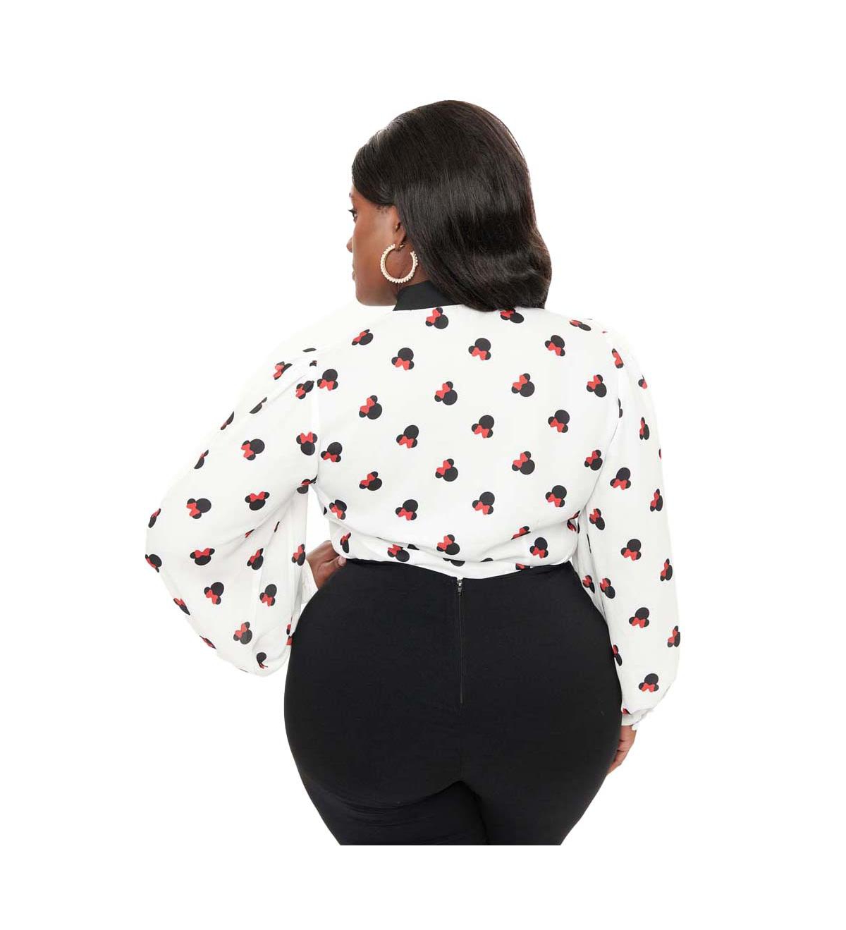 Unique Vintage Plus Size Long Sleeve Neck Tie Gwen Blouse