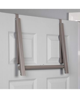 Over The Door Hanger Foldable and Expandable Rod for Hanging Towels, Coats & Clothes