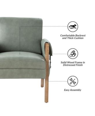 Olivia Farmhouse Armchair with Solid Wood Frame