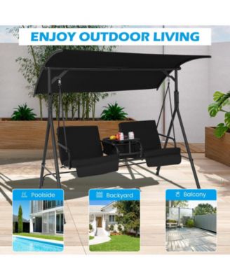 Porch Swing Chair with Adjustable Canopy